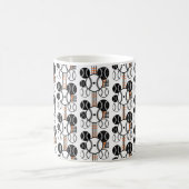 Modern Baseball Schwarz Weiß Orange Farbpattern Kaffeetasse (Mittel)