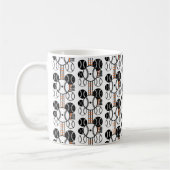 Modern Baseball Schwarz Weiß Orange Farbpattern Kaffeetasse (Links)