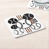 Modern Baseball Schwarz Weiß Orange Farbpattern Rechteckiger Pappuntersetzer (angewinkelt)