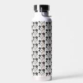 Modern Baseball Schwarz Weiß Orange Farbpattern Trinkflasche (Links)