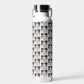 Modern Baseball Schwarz Weiß Orange Farbpattern Trinkflasche (Vorne)