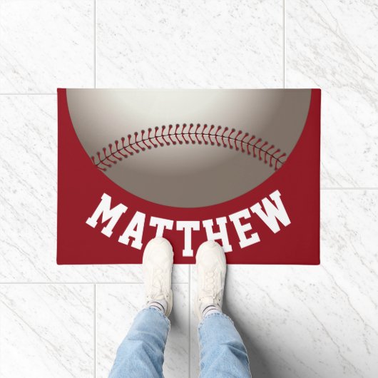 Modern Baseball Sports Design Name Fußmatte (Indoor)