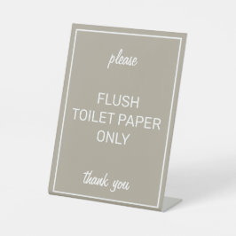 Modern Basic Beige Bad Septic Pedestyzeichen Sockelschild