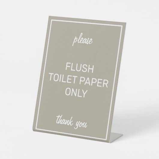 Modern Basic Beige Bad Septic Pedestyzeichen Sockelschild (Vorderseite)