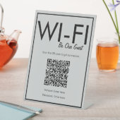 Modern Basic Gray Wi-Fi QR Code Pedestal Sign Sockelschild (In Situ)