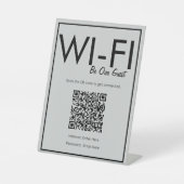 Modern Basic Gray Wi-Fi QR Code Pedestal Sign Sockelschild (Vorderseite)