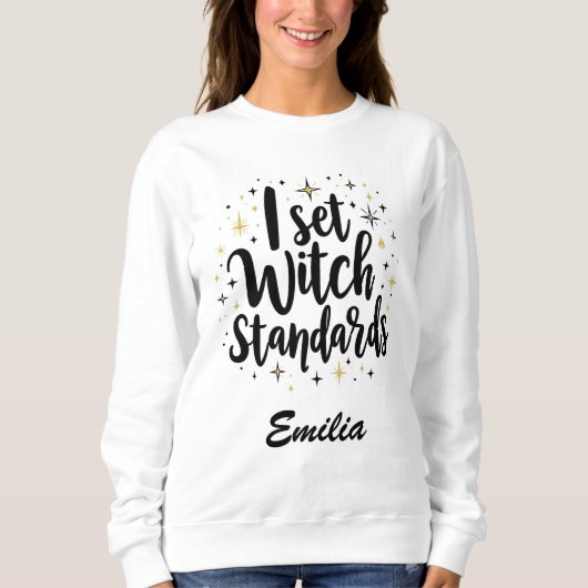 Modern Basic Hexenmeister Halloween Name Sweatshir Sweatshirt (Vorderseite)
