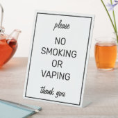 Modern Basic White No Smoking Tabletop-Zeichen Sockelschild (In Situ)