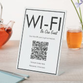 Modern Basic White Wi-Fi QR Code Pedestal Sign Sockelschild (In Situ)