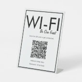 Modern Basic White Wi-Fi QR Code Pedestal Sign Sockelschild (Vorderseite)