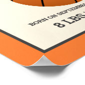 Modern Basketball Baby Birth Stats Poster (Ecke)