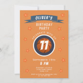 Modern Basketball Ball Star Sports Geburtstag Einladung (Vorderseite)