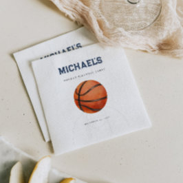 Modern Basketball Birthday Paper Napkin Serviette