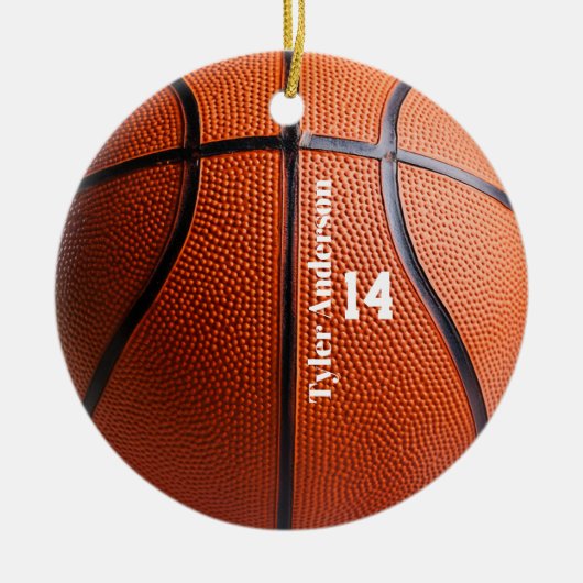 Modern Basketball Name und Spielernummer Keramik Ornament (Vorne)