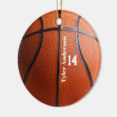 Modern Basketball Name und Spielernummer Keramik Ornament (Links)