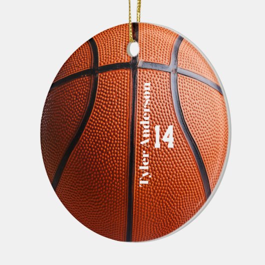 Modern Basketball Name und Spielernummer Keramik Ornament (Links)