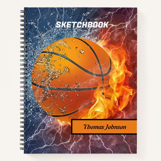 Modern Basketball Sketchbook Notizblock (Vorderseite)