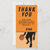Modern Basketball Sport Geburtstag Dankeskarte (Vorderseite)