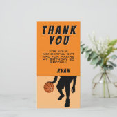 Modern Basketball Sport Geburtstag Dankeskarte (Stehend Vorderseite)