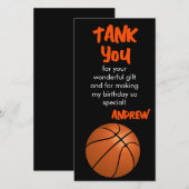 Modern Basketball Sports Geburtstag Danke Karte (Vorne/Hinten)