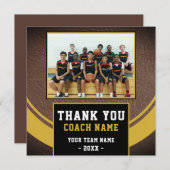Modern Basketball Team Coach Photo Dankeskarte (Vorne/Hinten)