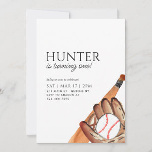 Modern Bat Glove Ball Sports Baseball Geburtstag Einladung