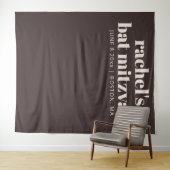 Modern Bat Mitzvah Brown Custom Photo Backdrop Wandteppich (Beispiel (Horizontal))