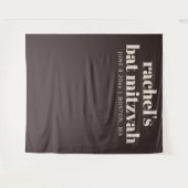 Modern Bat Mitzvah Brown Custom Photo Backdrop Wandteppich (Vorderseite (Horizontal))