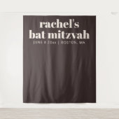Modern Bat Mitzvah Brown Custom Photo Backdrop Wandteppich (Vorderseite)