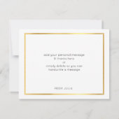 MODERN BAT MITZVAH Dank goldfleck rot Rosa Dankeskarte (Rückseite)