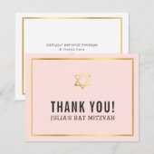 MODERN BAT MITZVAH einfache Dankeschön goldstern p Dankeskarte (Vorne/Hinten)