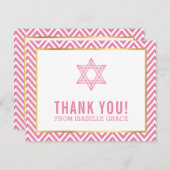 MODERN BAT MITZVAH Preppy danke Stern PINK (Vorne/Hinten)