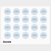 Modern Bat Mitzvah Soft Blue Personalized Favor Runder Aufkleber (Blatt)