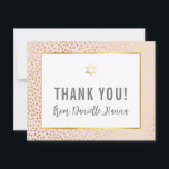 MODERN BAT MITZVAH Vielen Dank Gold Star Rosa Dankeskarte<br><div class="desc">per kat massard >>> kat@simplysweetPAPERIE.com << Eine einfache, stilvolle Art zu sagen, danke an Ihre Gäste für die Teilnahme an Ihrem Kind BAT MITZVAH Setup als Vorlage ist es einfach für Sie, Ihre eigenen Daten, oder klicken Sie auf die Schaltfläche Anpassen und Sie können hinzufügen oder ändern Text, Schriftart, Größen...</div>