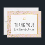 MODERN BAT MITZVAH Vielen Dank Gold Star Rosa Dankeskarte<br><div class="desc">per kat massard >>> kat@simplysweetPAPERIE.com << Eine einfache, stilvolle Art zu sagen, danke an Ihre Gäste für die Teilnahme an Ihrem Kind BAT MITZVAH Setup als Vorlage ist es einfach für Sie, Ihre eigenen Daten, oder klicken Sie auf die Schaltfläche Anpassen und Sie können hinzufügen oder ändern Text, Schriftart, Größen...</div>