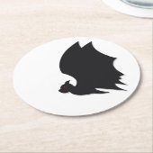 Modern bat runder pappuntersetzer (Angewinkelt)