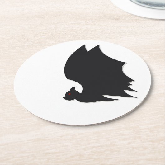 Modern bat runder pappuntersetzer (Angewinkelt)