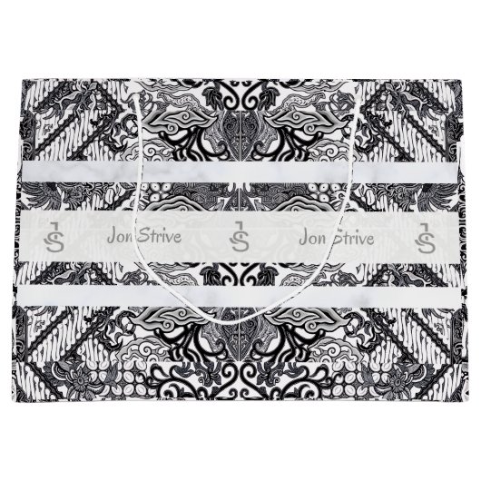 Modern BATIK Pattern Große Geschenktüte (Vorderseite)