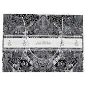 Modern BATIK Pattern Große Geschenktüte (Rückseite)