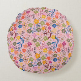 Modern Batik Rose Shadow Rundes Kissen