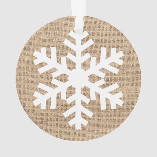 Modern Bauernhof Weihnachten Schneeflocke Rustikal Ornament (Rückseite)