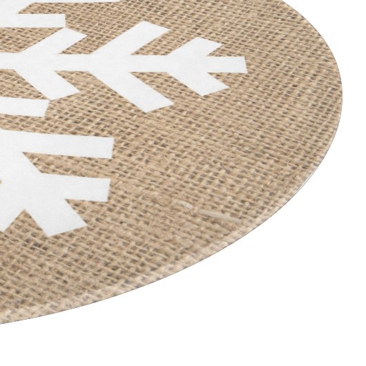 Modern Bauernhof Weihnachten Schneeflocke Rustikal Schneidebrett (Ecke)