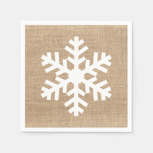 Modern Bauernhof Weihnachten Schneeflocke Rustikal Serviette