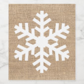 Modern Bauernhof Weihnachten Schneeflocke Rustikal Weinetikett (Einzelnes Label)