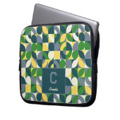 Modern Bauhaus Abstract Geometric Monogram Pattern Laptopschutzhülle (Vorderseite Links)