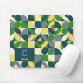 Modern Bauhaus Abstract Geometric Monogram Pattern Mousepad (Mit Mouse)