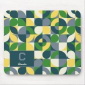 Modern Bauhaus Abstract Geometric Monogram Pattern Mousepad (Vorne)