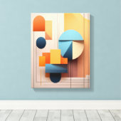 Modern Bauhaus Geometric 3D Abstract Art Gallery Leinwanddruck (Insitu (Holzboden))