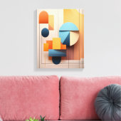 Modern Bauhaus Geometric 3D Abstract Art Gallery Leinwanddruck (Insitu (Wohnzimmer))
