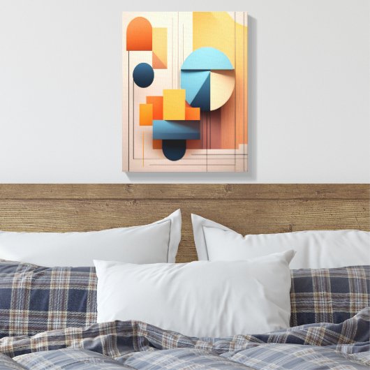 Modern Bauhaus Geometric 3D Abstract Art Gallery Leinwanddruck (Insitu (Schlafzimmer))
